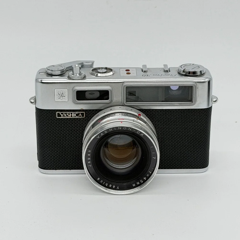 Yashica Electro 35 Rangefinder Camera Yashinon-DX 45mm f1.7 Lens W/ Case Tested